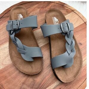 Cliffs by White Mountain Currey Grey Womens 7.5W Braided Toe Loop Sandals